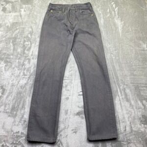 VTG Levi's 501 Europe‎ Jeans Gray Denim Straight Btn Fly Sz 27 Fits 25" 01' Y2K